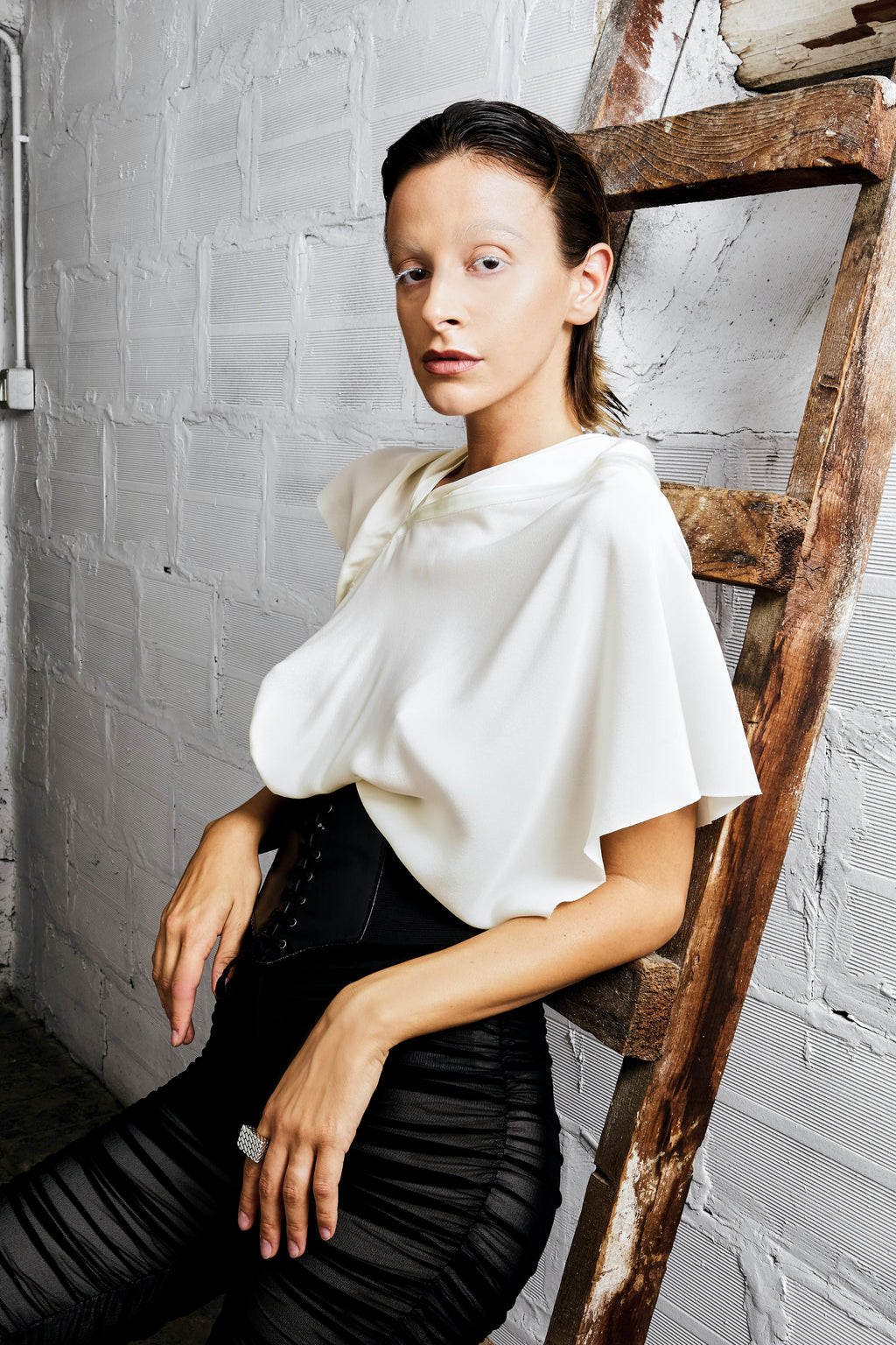 Chourus top sewing pattern PDF, avant-garde asymmetric top, fluid draped blouse, minimalist pattern XS-XXL