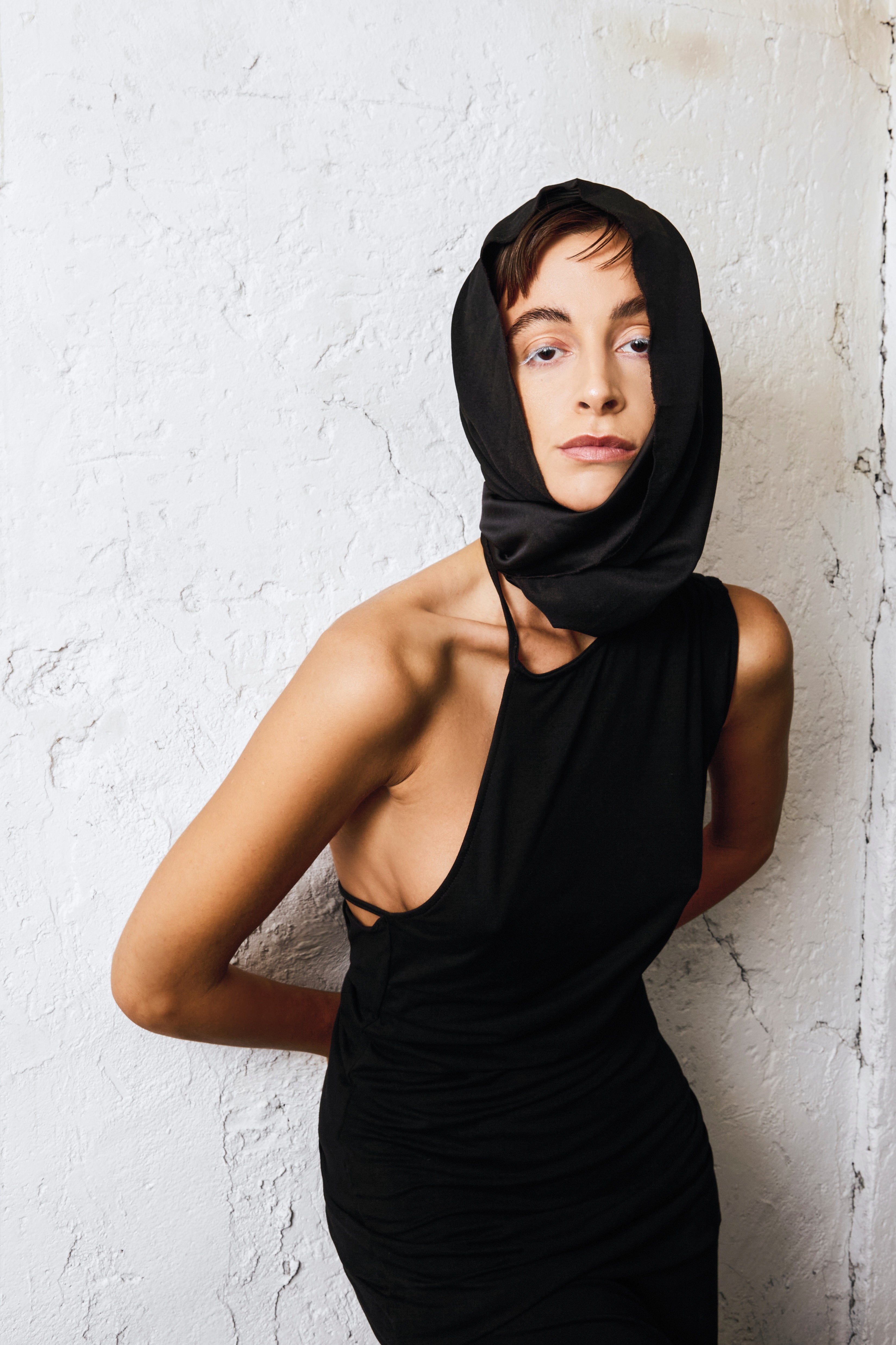 Line dress sewing pattern PDF, draped back dress, jersey maxi dress pattern, asymmetric elegant dress XS-XXL